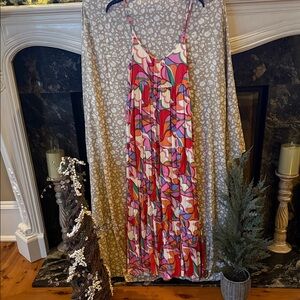 Aura Multicolor Abstract Maxi Dress